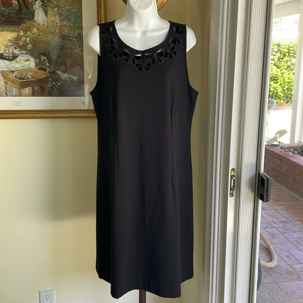 Talbots LBD Black Embellished Midi Dress Size 10 Brand New with Tag!